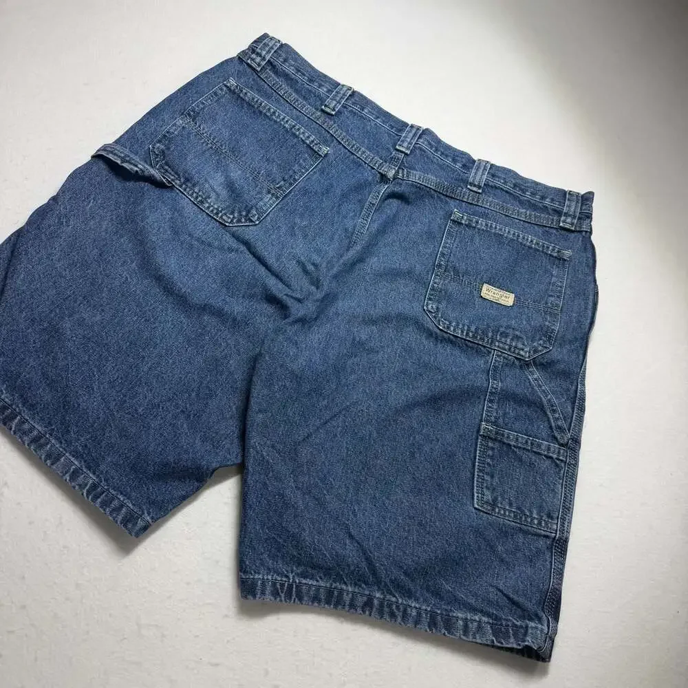 Wrangler Men's Blue Denim Carpenter Shorts Size 40
